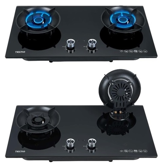 TECNO Glass Hob With Flip-Up Burners & Timer T 762FLIP-T